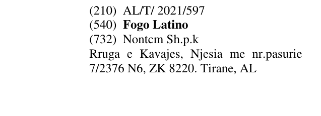 Zëri i markës Fogo Latino në buletin