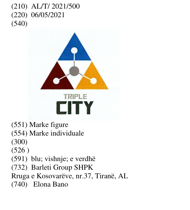 Zëri i markës Triple CITY në buletin