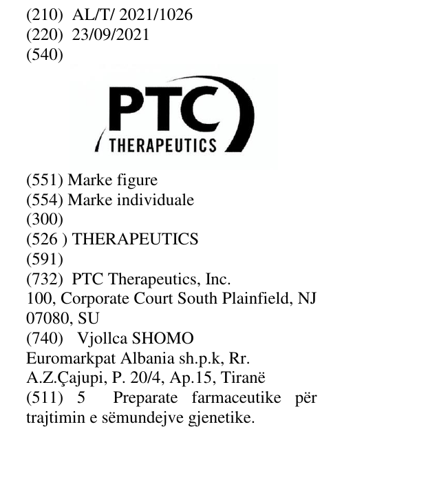 Zëri i markës THERAPEUTICS në buletin