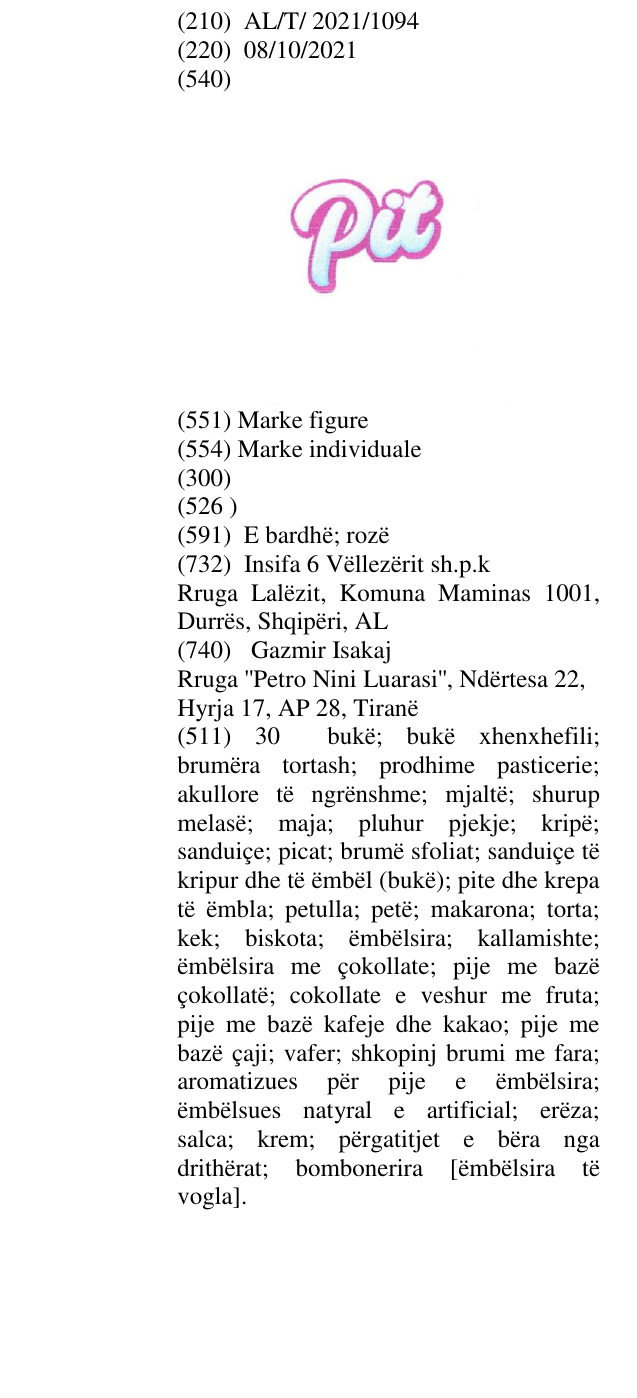 Zëri i markës PIT në buletin