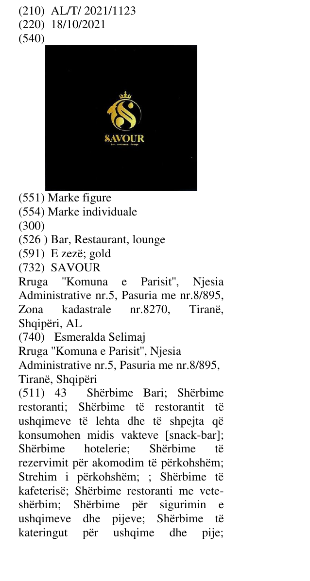 Zëri i markës Bar, Restaurant, lounge në buletin