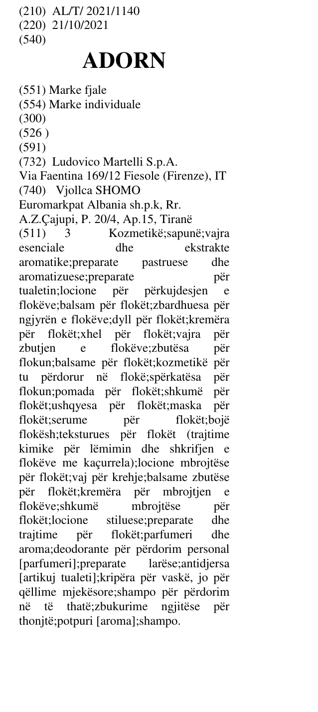 Zëri i markës ADORN në buletin