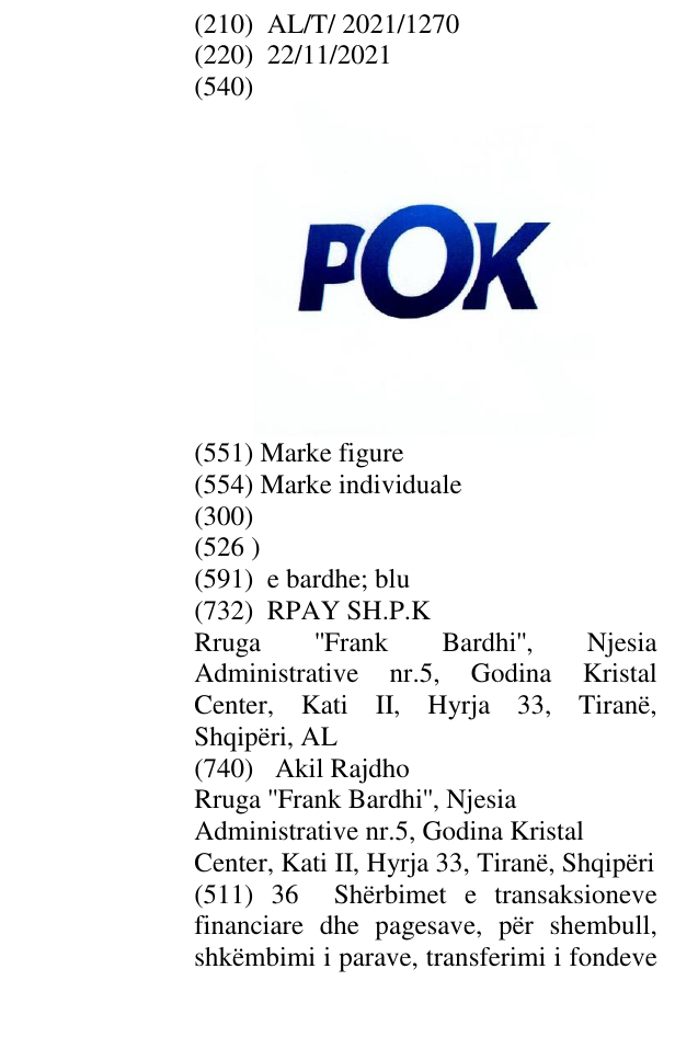 Zëri i markës POK në buletin