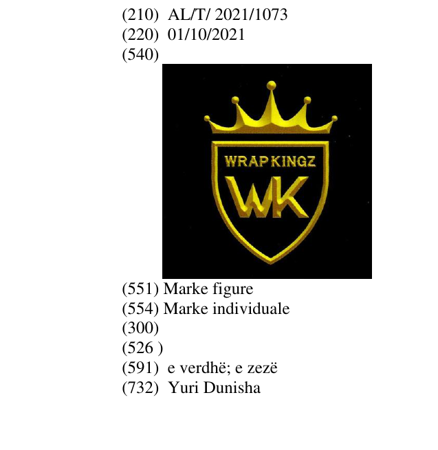 Zëri i markës WRAPKINGZ në buletin
