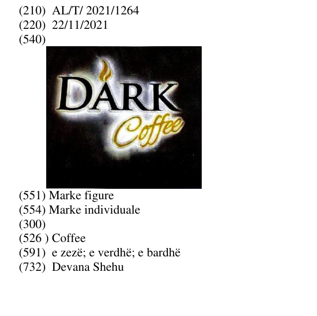 Zëri i markës Coffee në buletin