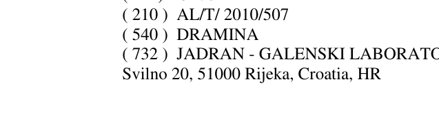 Zëri i markës DRAMINA në buletin