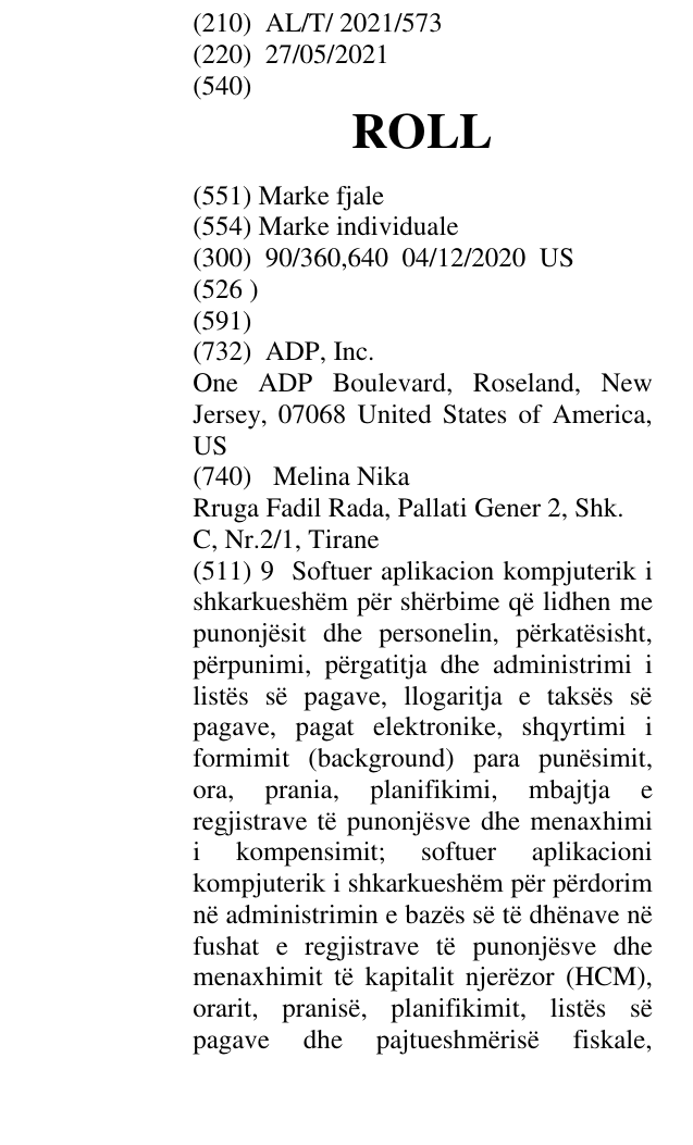 Zëri i markës ROLL në buletin