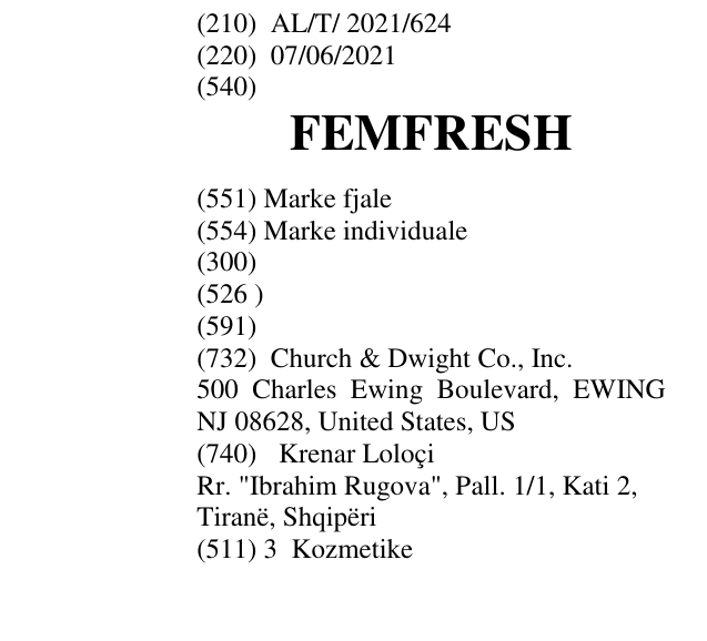 Zëri i markës FEMFRESH në buletin