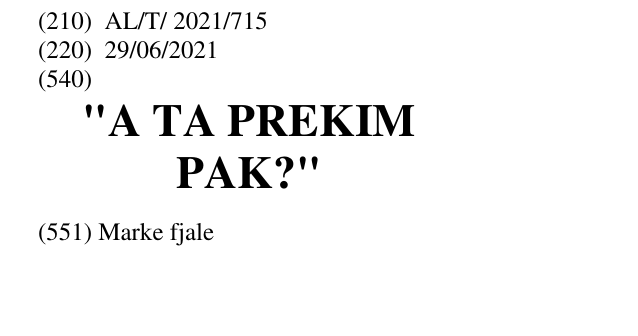 Zëri i markës "A TA PREKIM PAK?" në buletin