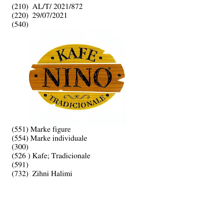 Zëri i markës Kafe; Tradicionale në buletin