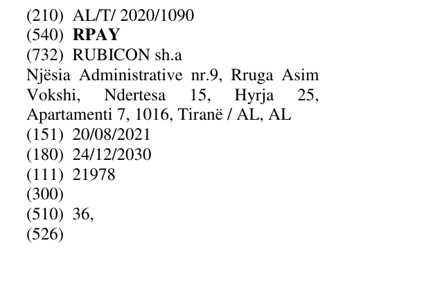 Zëri i markës RPAY në buletin