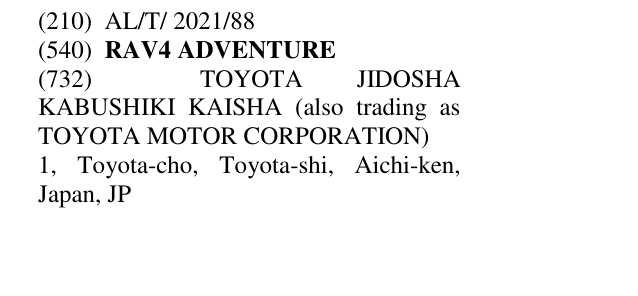 Zëri i markës RAV4 ADVENTURE në buletin