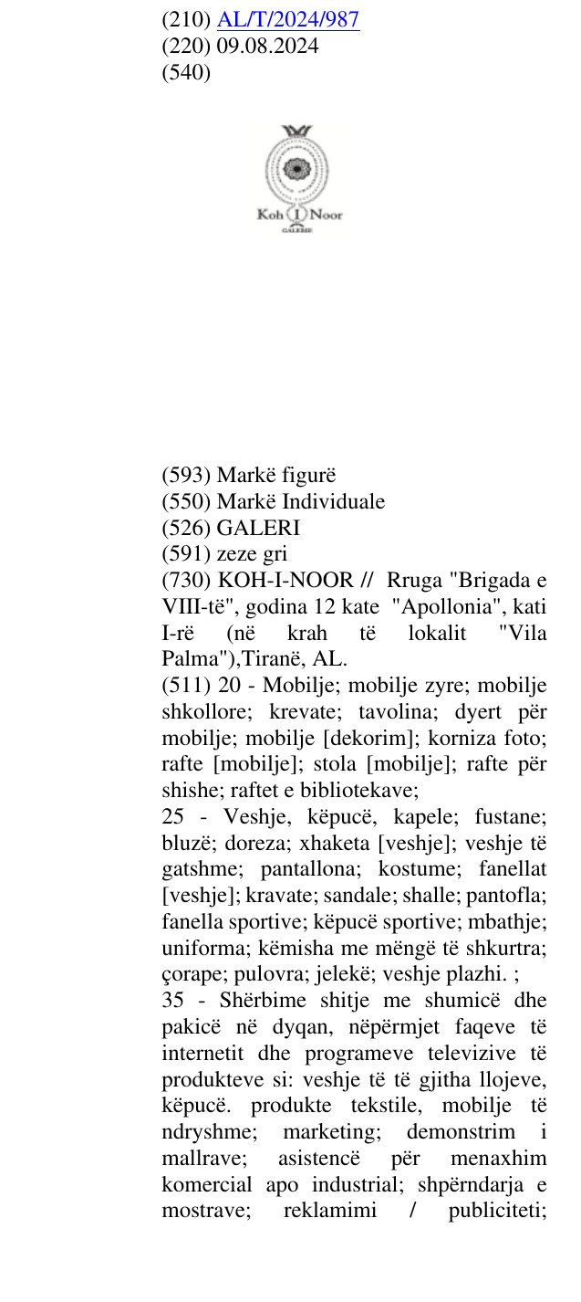 Zëri i markës GALERI në buletin