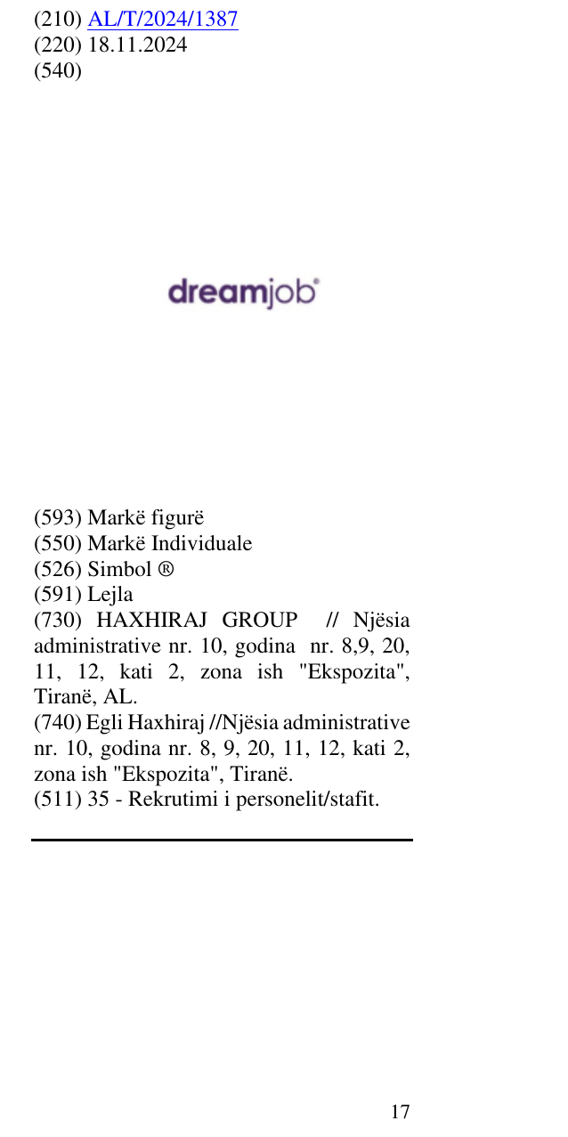 Zëri i markës Simbol ® në buletin