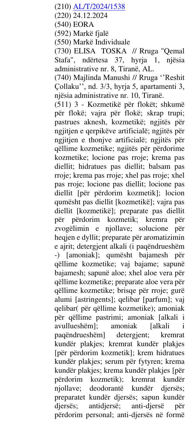 Zëri i markës EORA në buletin