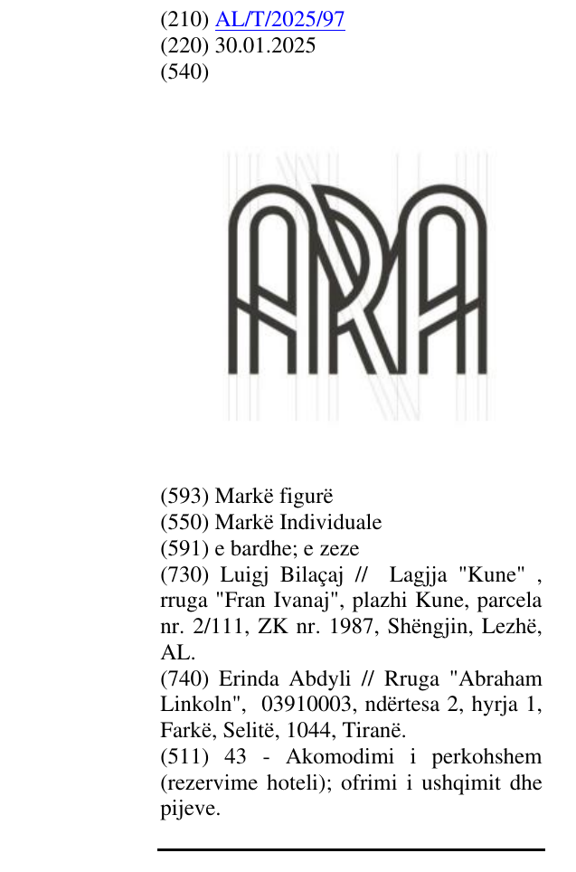 Zëri i markës ARA në buletin
