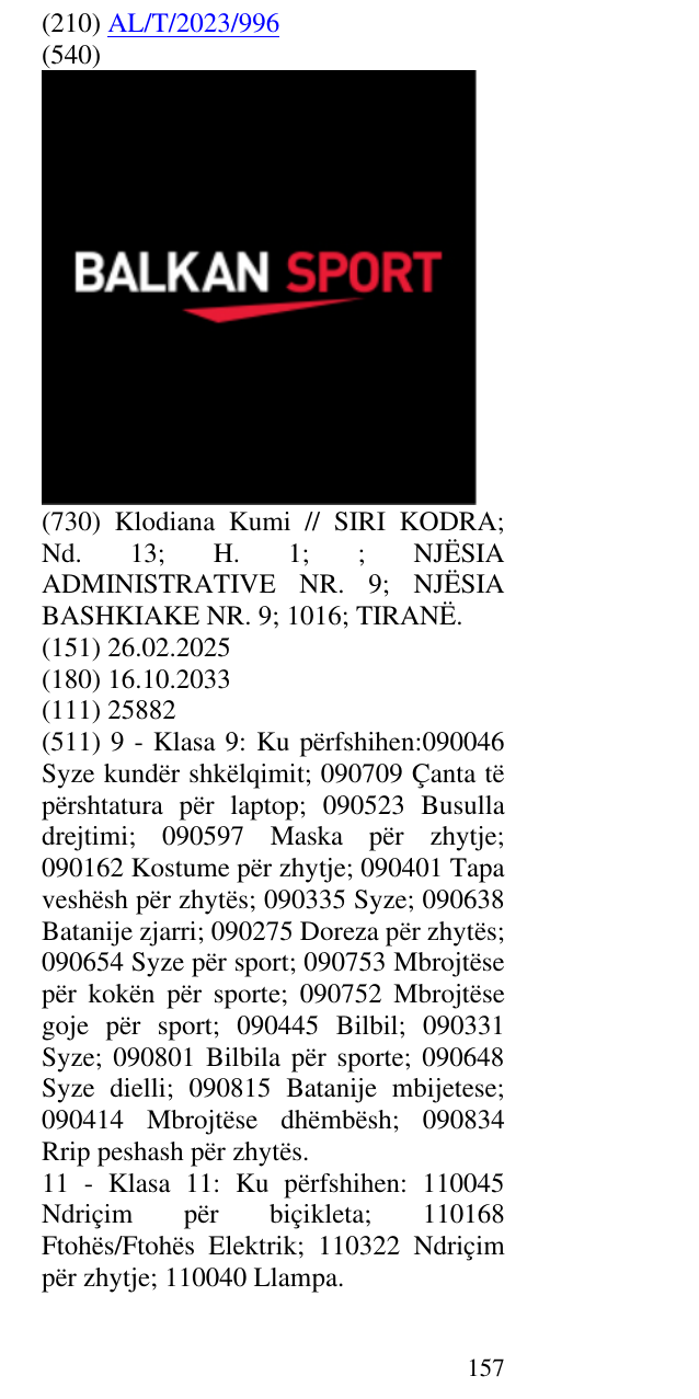 Zëri i markës BALKAN; SPORT në buletin