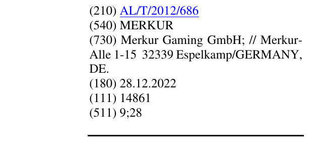 Zëri i markës MERKUR në buletin