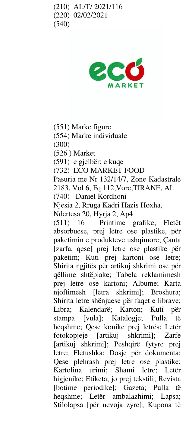 Zëri i markës Market në buletin