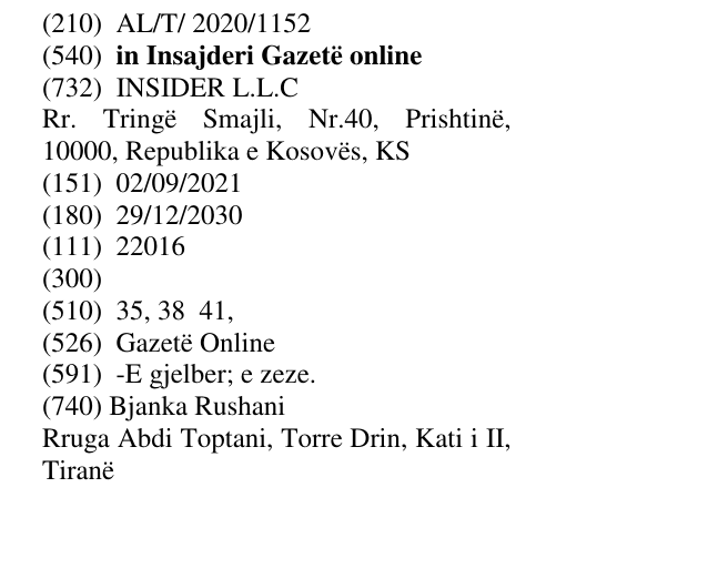 Zëri i markës in Insajderi Gazetë online në buletin