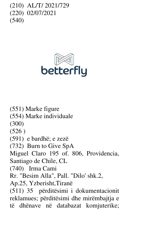 Zëri i markës betterfly në buletin