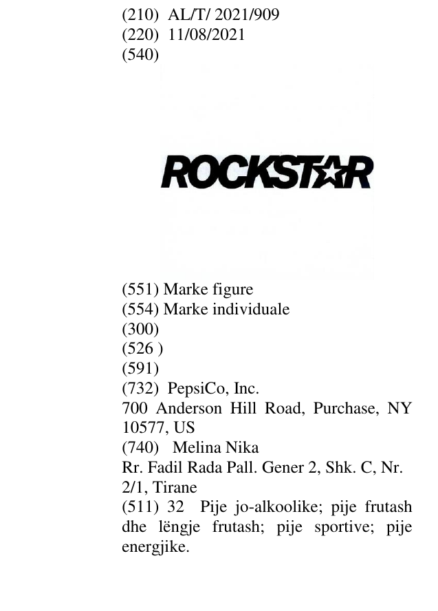 Zëri i markës ROCKSTAR në buletin