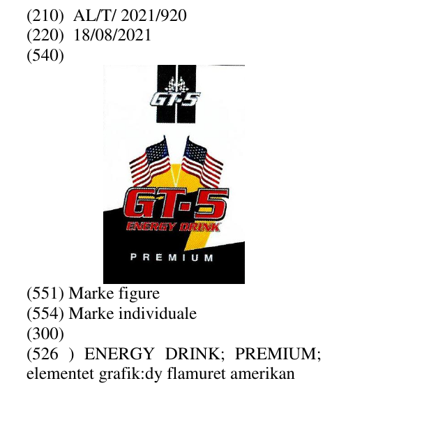 Zëri i markës ENERGY DRINK; PREMIUM ; elementet grafik:dy flamuret amerikan Buletini i Pronësisë Industriale 30 në buletin