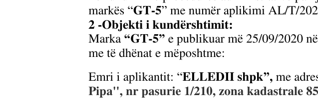 Zëri i markës GT-5 në buletin