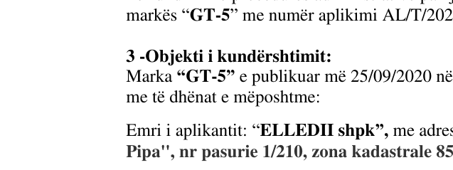 Zëri i markës GT-5 në buletin