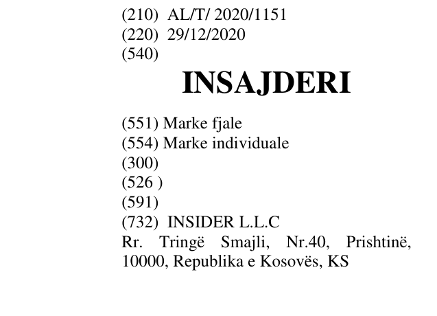 Zëri i markës INSAJDERI në buletin