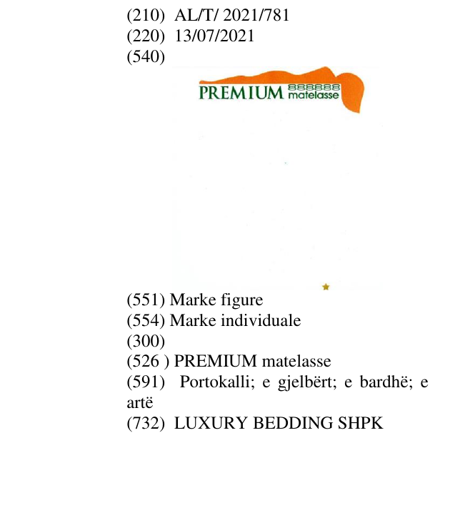 Zëri i markës PREMIUM matelasse në buletin