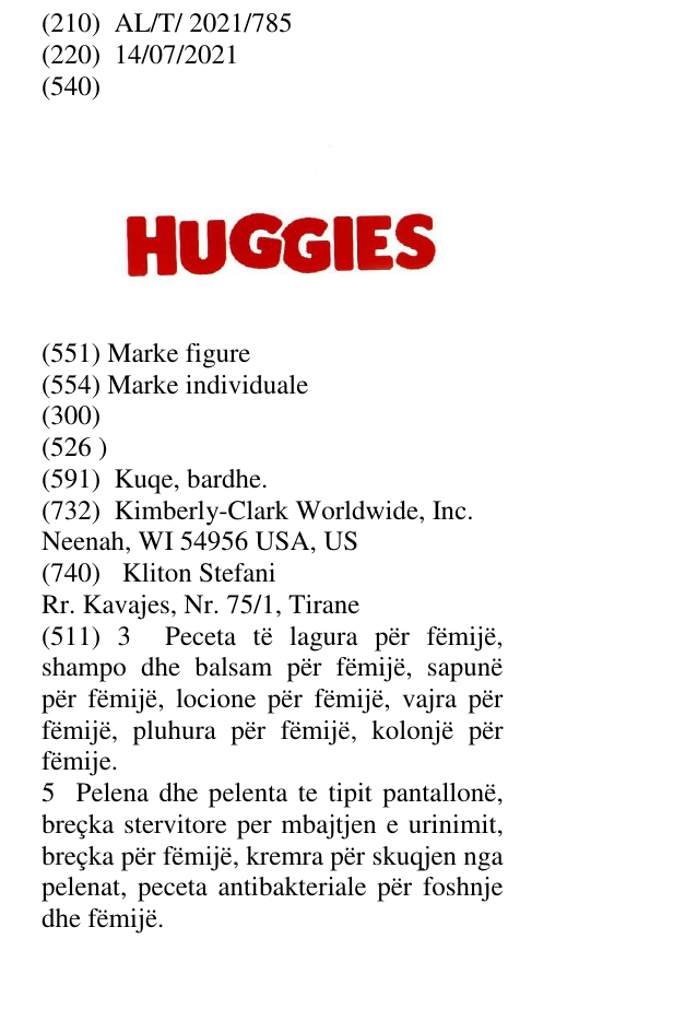 Zëri i markës HUGGIES në buletin