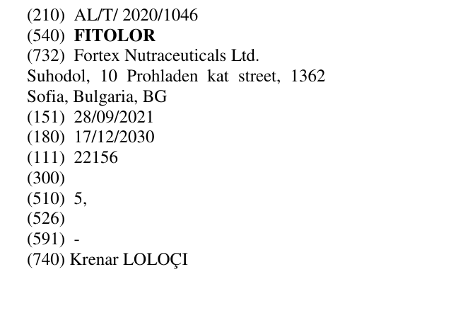 Zëri i markës FITOLOR në buletin