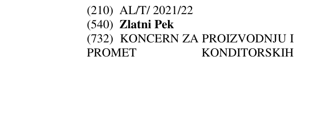 Zëri i markës Zlatni Pek në buletin