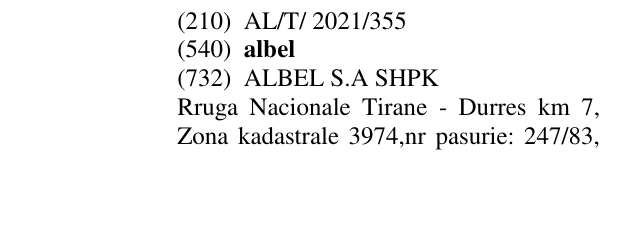 Zëri i markës albel në buletin