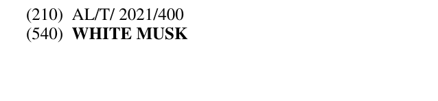 Zëri i markës WHITE MUSK Buletini i Pronësisë Industriale 41 në buletin
