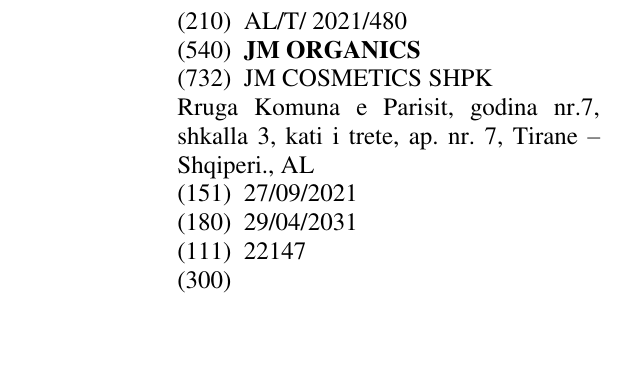 Zëri i markës JM ORGANICS në buletin