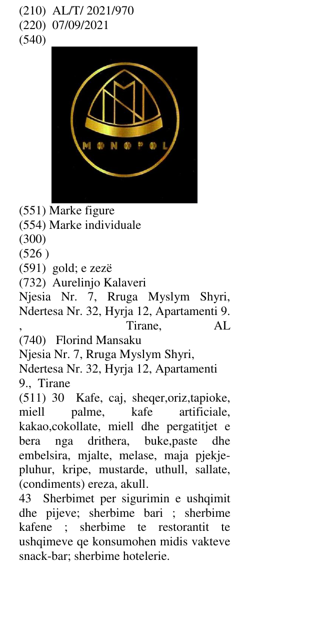 Zëri i markës MONOPOL në buletin