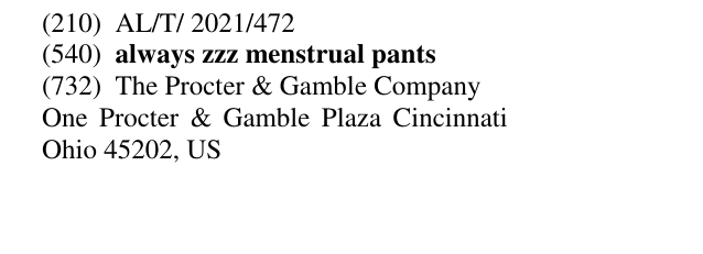 Zëri i markës always zzz menstrual pants në buletin