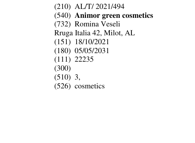 Zëri i markës Animor green cosmetics në buletin