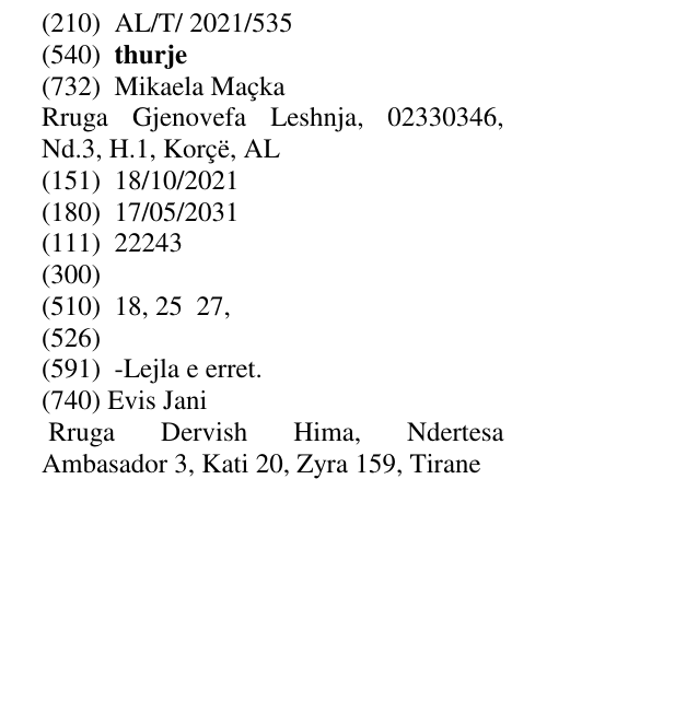 Zëri i markës thurje në buletin
