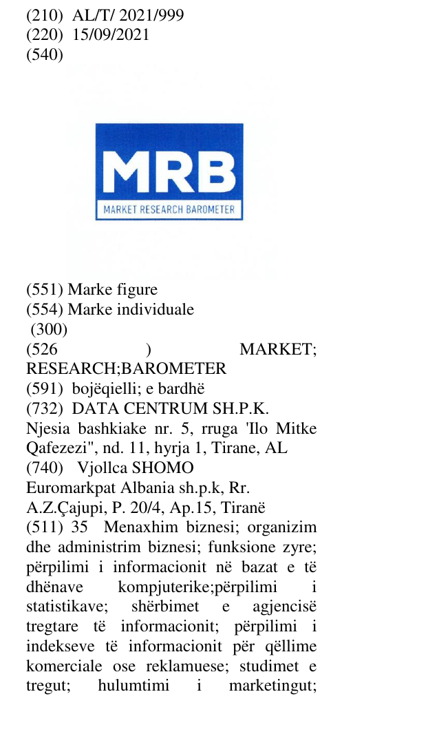 Zëri i markës MARKET; RESEARCH;BAROMETER në buletin