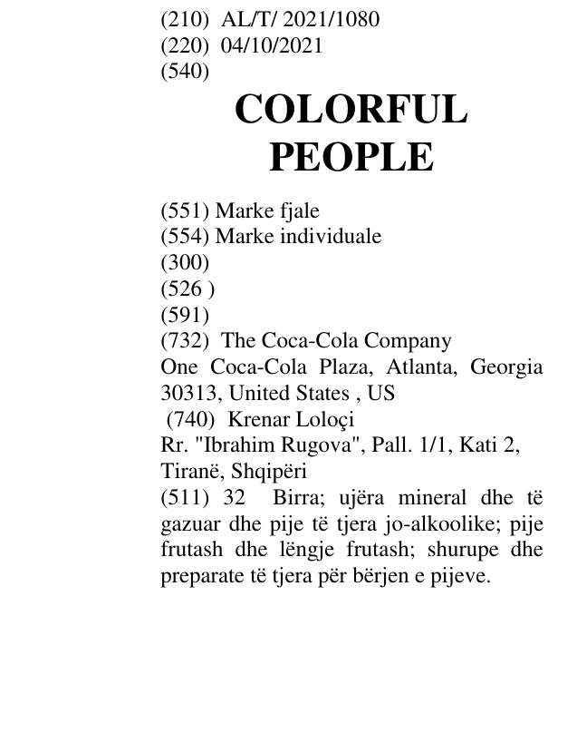 Zëri i markës COLORFUL PEOPLE në buletin