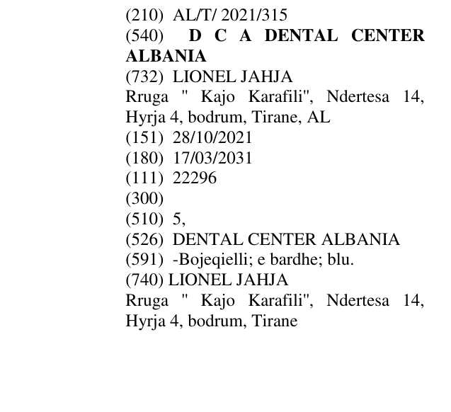 Zëri i markës D C A DENTAL CENTER ALBANIA në buletin