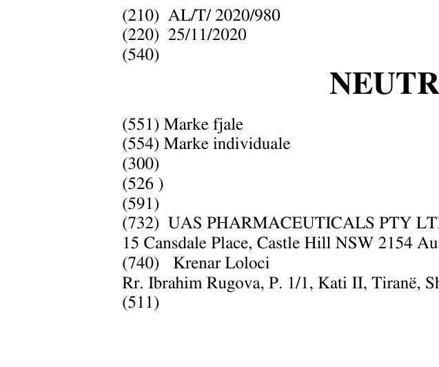 Zëri i markës NEUTRIDERM në buletin