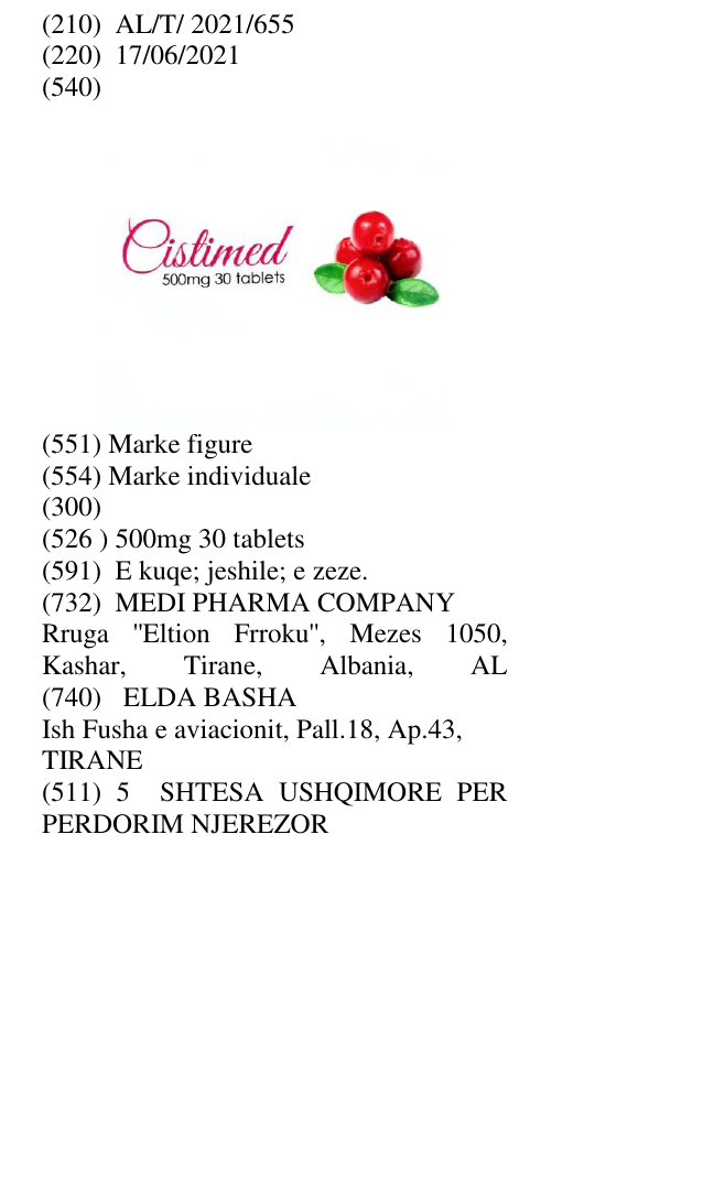 Zëri i markës 500mg 30 tablets në buletin