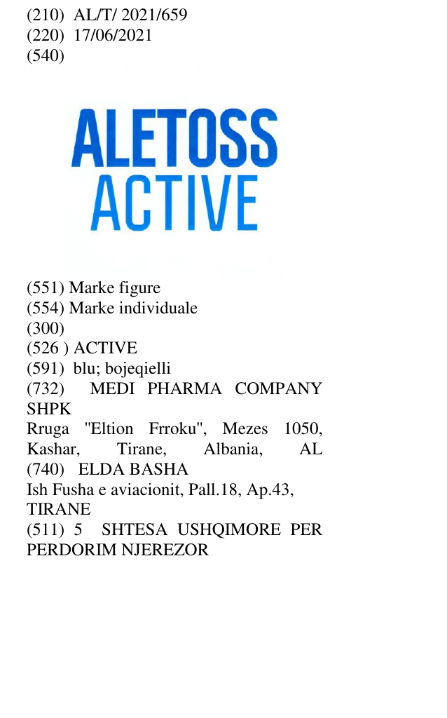 Zëri i markës ACTIVE në buletin