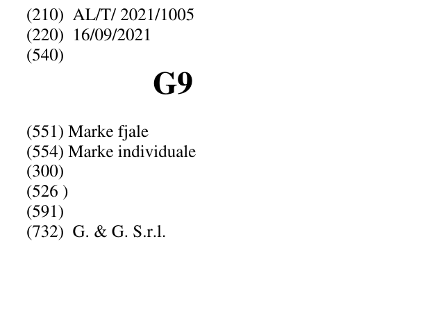 Zëri i markës G9 në buletin