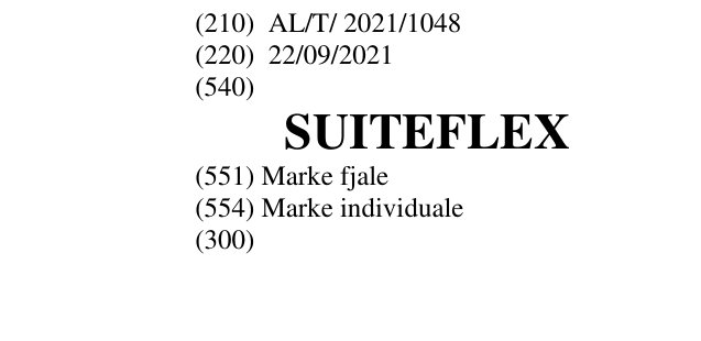 Zëri i markës SUITEFLEX në buletin