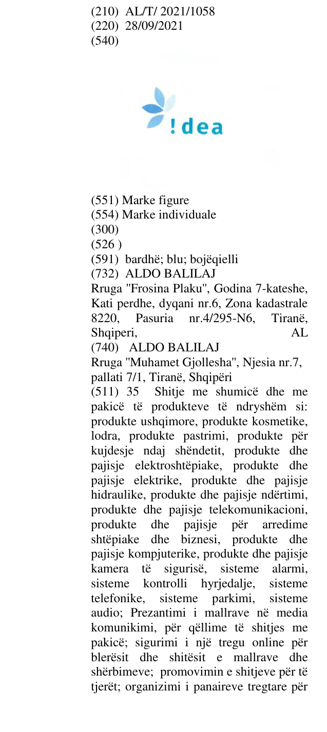 Zëri i markës IDEA në buletin